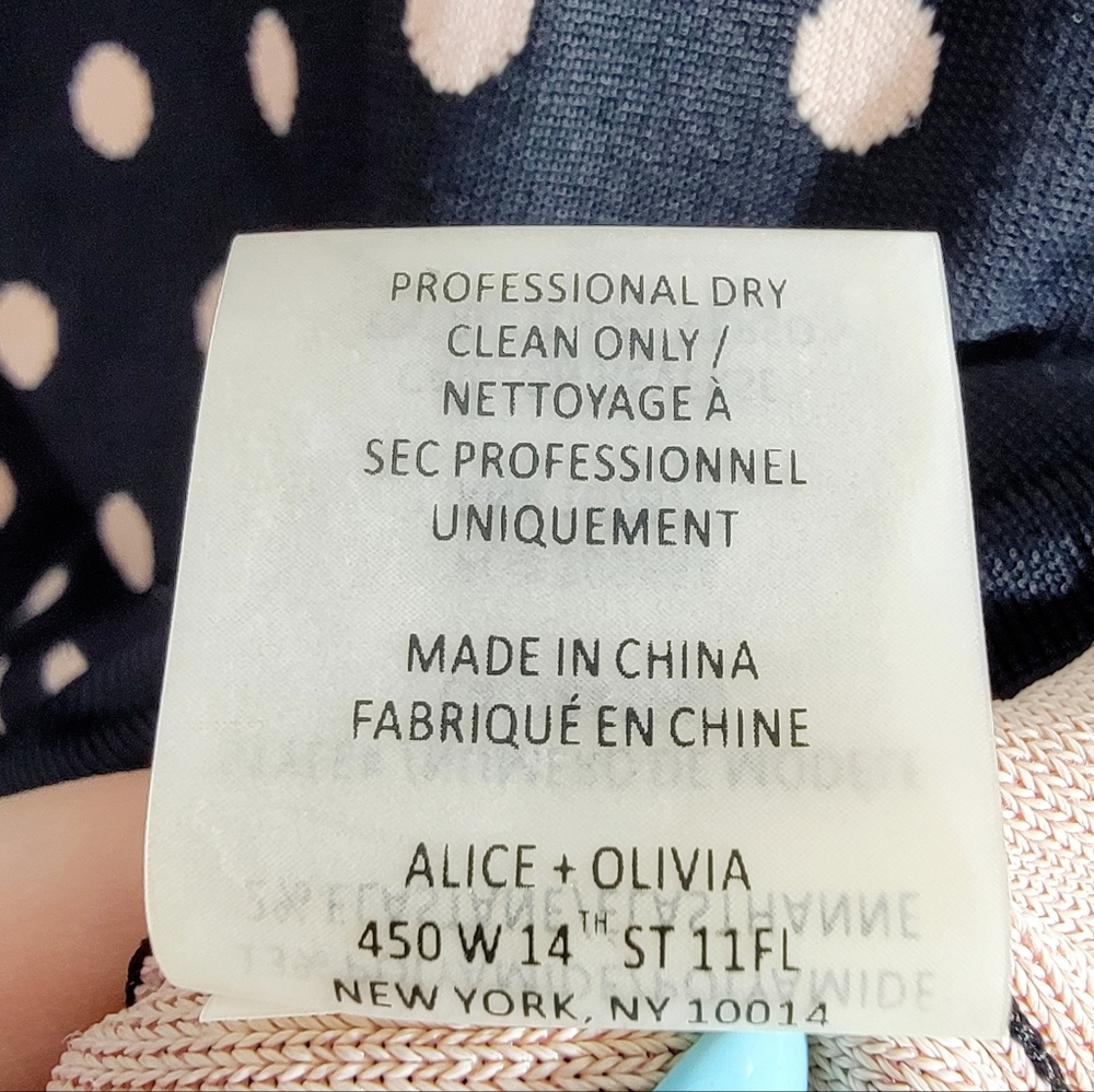 Alice + Olivia Marta Fitted Jersey Sleeveless Black and Cream Polka-dot Dress 6 - Picture 6 of 8